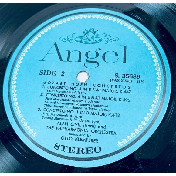 Mozart Horn Concertos Alan Civil Otto Klemperer Classical LP Angel Orchestra - Picture 4 of 7
